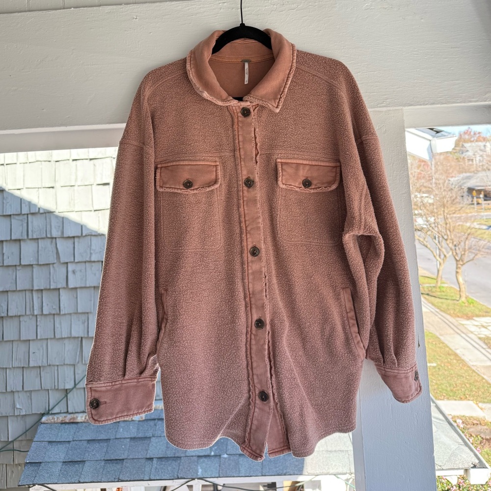 Free People Shacket Ruby Jacket Rose Pink